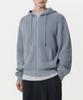 MUSINSA STANDARD Ribbed Knit Hooded Zip-Up [Blue Gray]