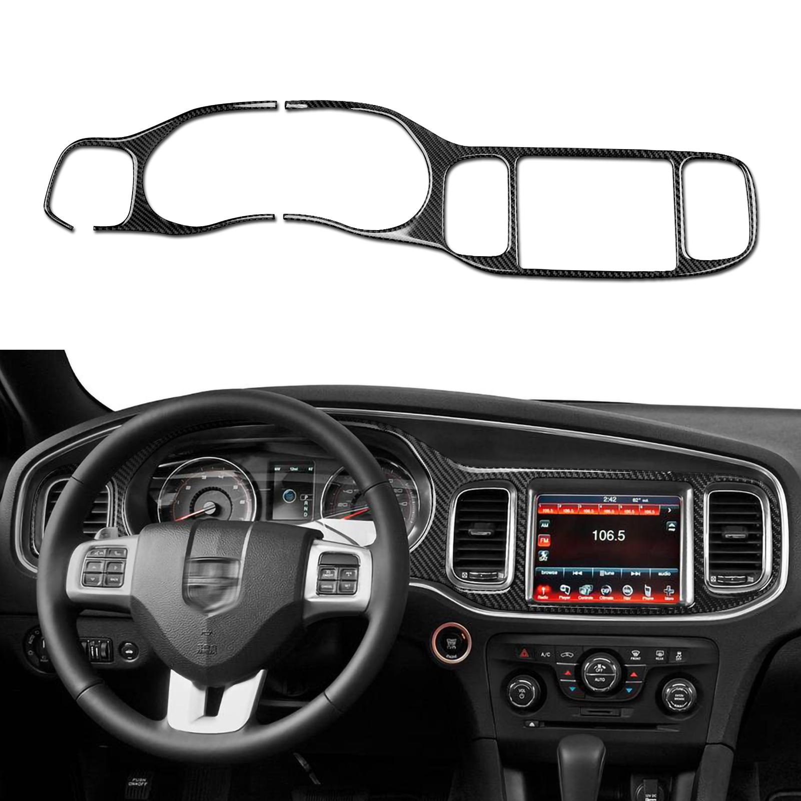 

Carbon Fiber Car Center Console Dashboard Cover Trim Air Vent Decal Sticker for Dodge Charger 2011-2014 interior