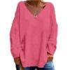 Blusas y Camisas Casuales de Moda para Mujer JPNTKY Estampado de Color Sólido Manga Larga Cuello en V