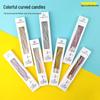 Colorful Gold-Plated Birthday Cake Curved Candles - Set of 6