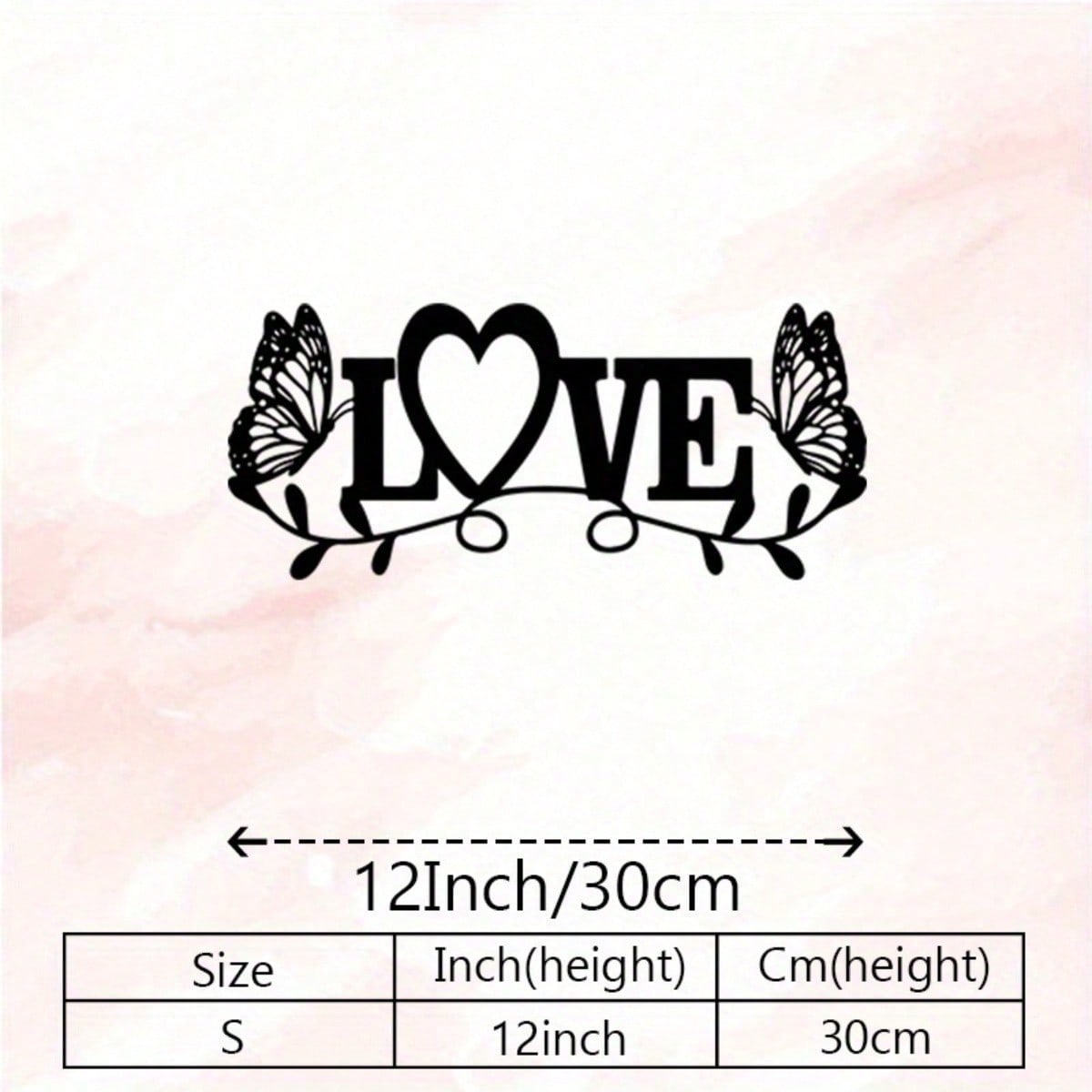 

Vintage Butterfly Metal Wall Art Romantic Iron Sculpture for Bedroom Christmas Wedding Gift 30x13