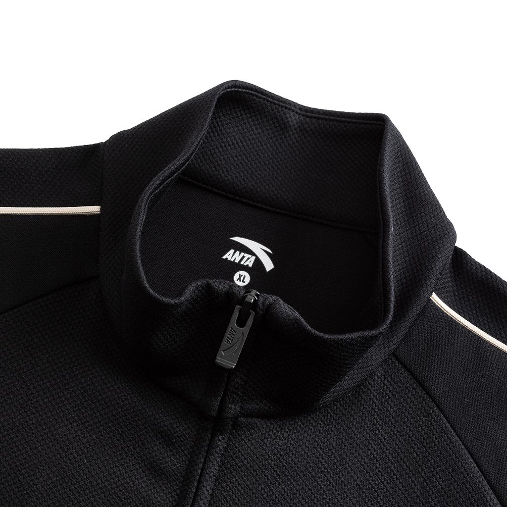 Anta Retro Lifestyle Series Knitted Sports Jacket Men tops Basic-Black 152618701-3