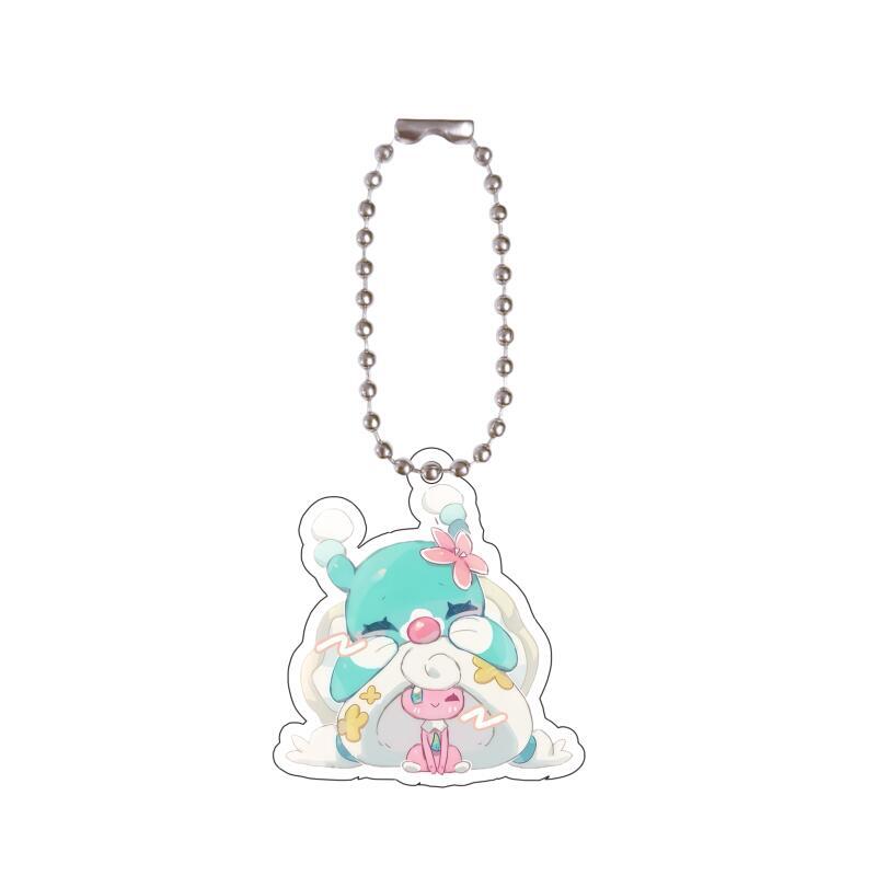 Anime Acrylic Key Ring for Brionne Alolan Meowth Pumpkaboo Chimchar Espurr Piplup Q Version Self-Made Acrylic Key Chain Pendant