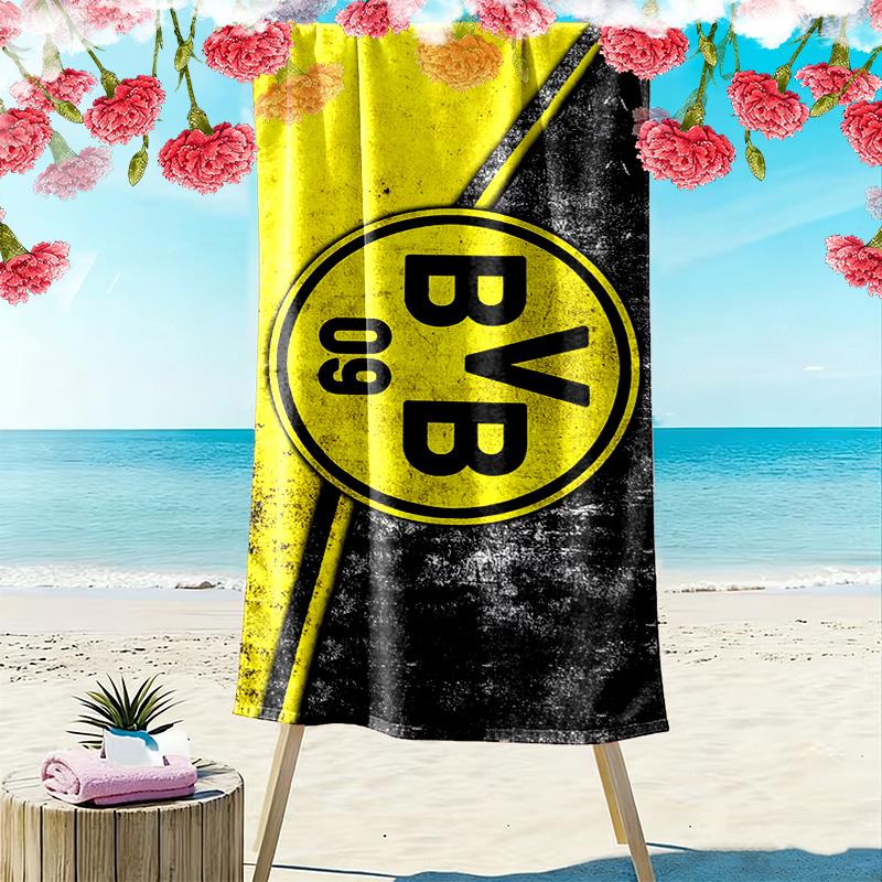 Borussia Dortmund Print Beach Towel, Large Soft Quick Dry Towel for Beach Camping Swimming