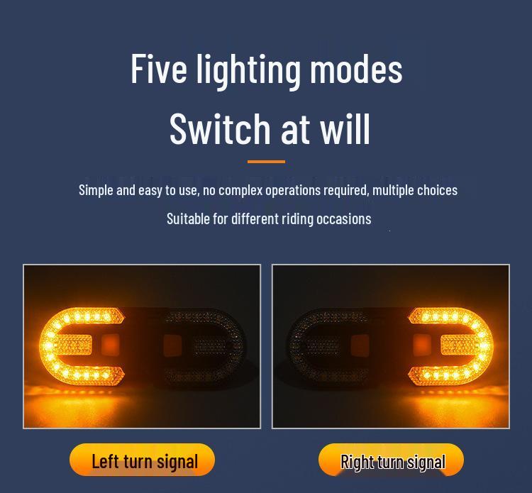 Wireless Remote Control Bicycle Tail Light with Type-C Charging, Detachable 1-Button, and Left/Right Steering Warning