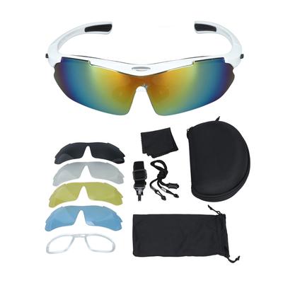 Outdoor Cycling Riding Polarized Fishing Glasses Mountain Bike Riding Sunglasses for Camping White