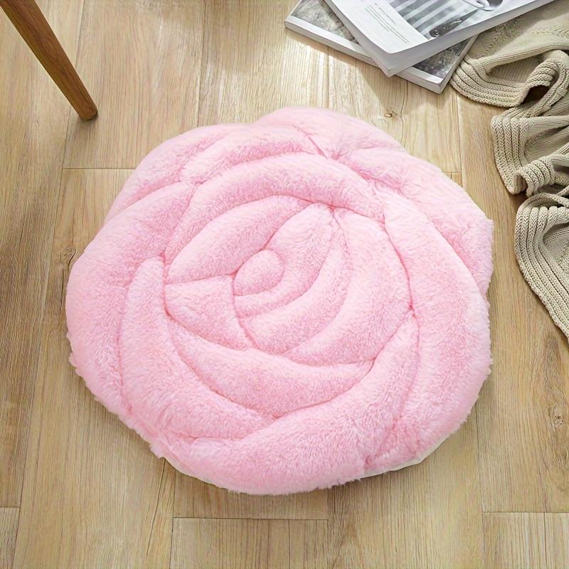 Plush Rose Design Thickened Quilted Chair Mat Office Home Dining Chair Cushion Tatami Floor PP Cotton Cushion Mat