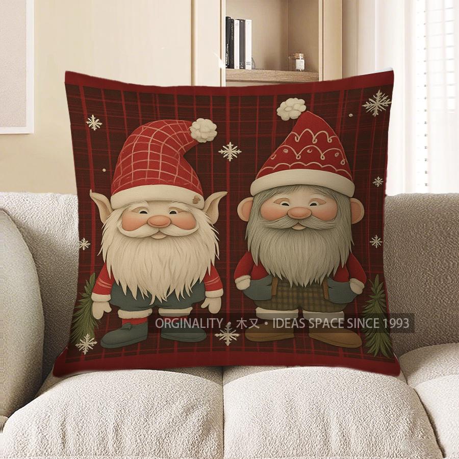 Home Decor Christmas Tree &amp; Snowflakes Decorative Pillow Cover Pattern Cushion Cover Suitable For Sofa Bedroom Car Pillow Cover