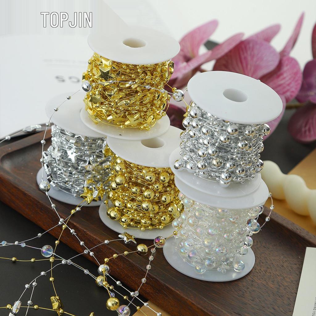 Handmade Pearl & Star Decorative Chain for DIY Flower Art