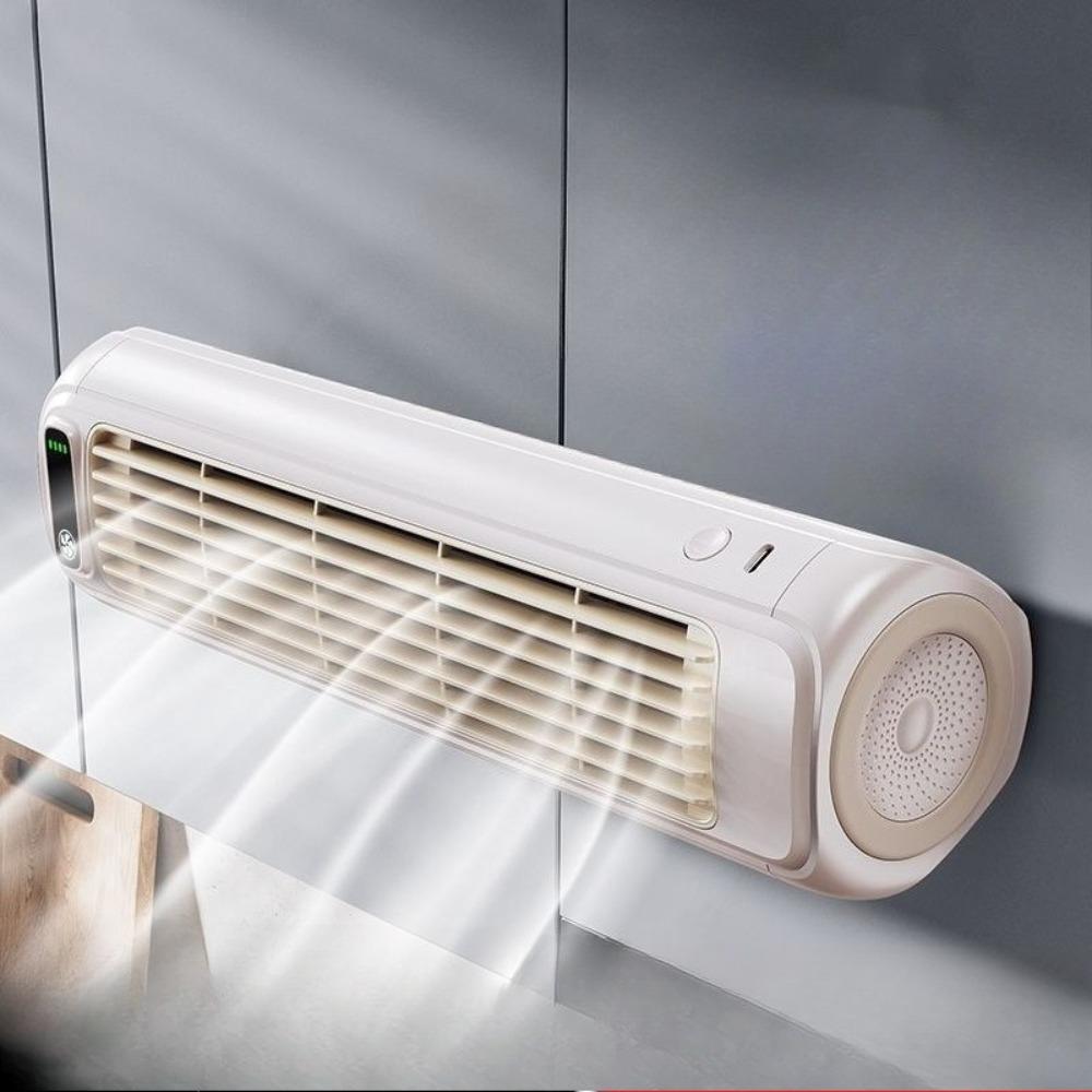 Portable Wall-mounted Air Conditioner Fan, No Drilling Required, Quiet Operation, Three Fan Speeds.