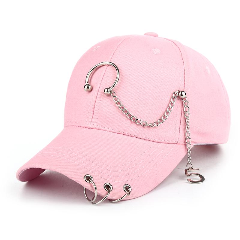 Women's Fashion Chain Hip Hop Baseball Hat Street Decoration Hat Adjustable Sunshade Hat Korean Edition Trendy Cowboy Hat