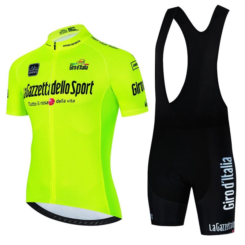 Mens Cycling Jersey Bib Shorts Set Breathable Quick-Dry Performance Wear Road Bike Riding