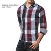 Chemise à carreaux pour hommes, classique, simple boutonnage, col rabattu, haut de printemps pour le travail
