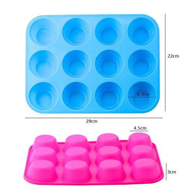 12 Loch Antihaft Kuchen Pudding Form Backwerkzeug Mini Muffin Silikon Runde Form DIY Cupcake Keks Fudge Backform
