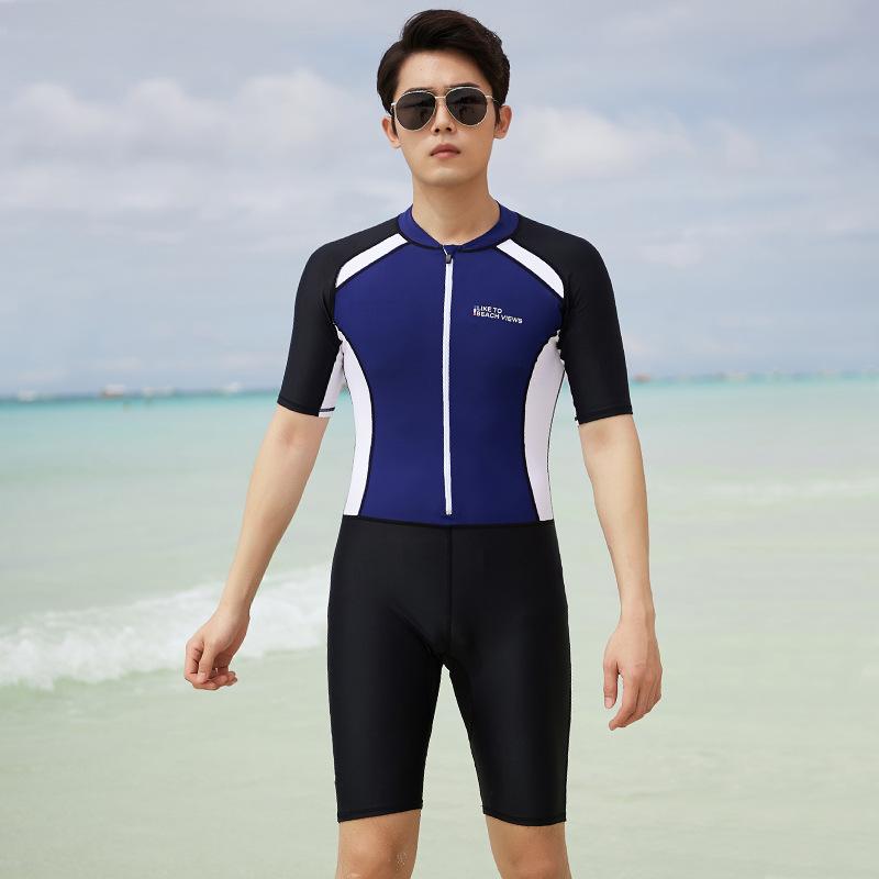 New Outdoor Men's Diving Suit One-piece Sunscreen Swimsuit Quick Drying Jellyfish Suit Surfing Professional Swimming Suit