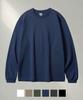FP142 Regular Double Cotton Plain Long Sleeve T-Shirt Navy Sjlt1538