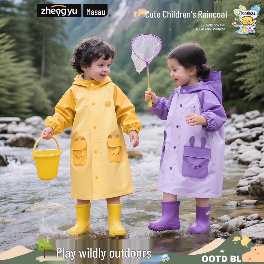 Stormproof One-Piece Raincoat for Children, 2025 Design - Ideal for Boys and Girls Ages 2+ in Kindergarten and Primary School.