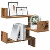Vintage wooden corner shelf, creative design irregular wall shelf, artistic wall-mounted decorative storage rack, 40x40x49,5 cm
