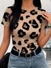 Women's Leopard Print Slim-Fit Soft Tee