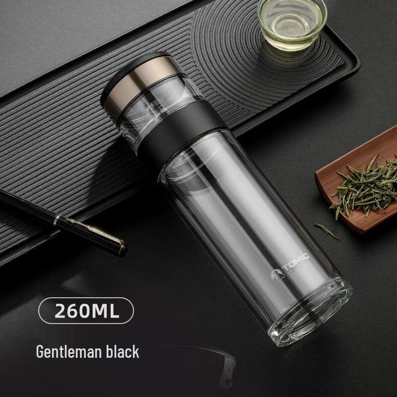 TOMIC Portable Tea Infuser Double-Layer Glass Cup