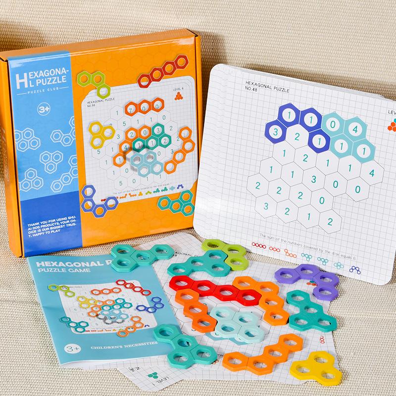 

Honeycomb hexagon number matching game children s early education puzzle development thinking training shape puzzle toy
