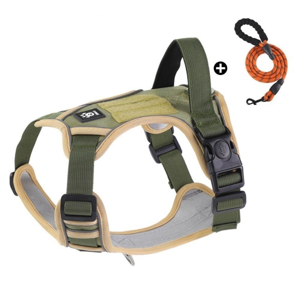 

Comfortable Dog Chest Strap Multi-Point Adjustment Dog Leash Anti-Pull Dog Harness Outdoor Use M хаки