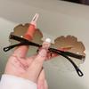 1/7 Pcs Cute Wheel Shaped Sunglasses for Kids  New Rimless Gradient Sun Glasses Ins Trendy Multi-color Shades for Children