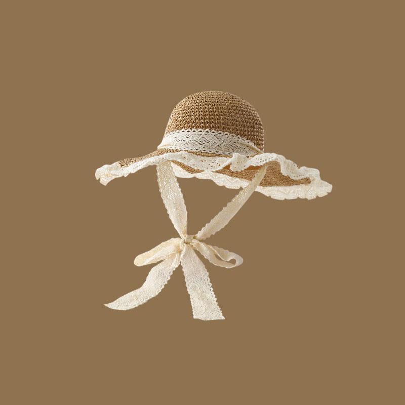 Fashion Ins Net Red Summer Outing Large Brim Sun-shading Beach Sun Hat Korean Version of The Obvious Face Small Straw French Straw Hat Female