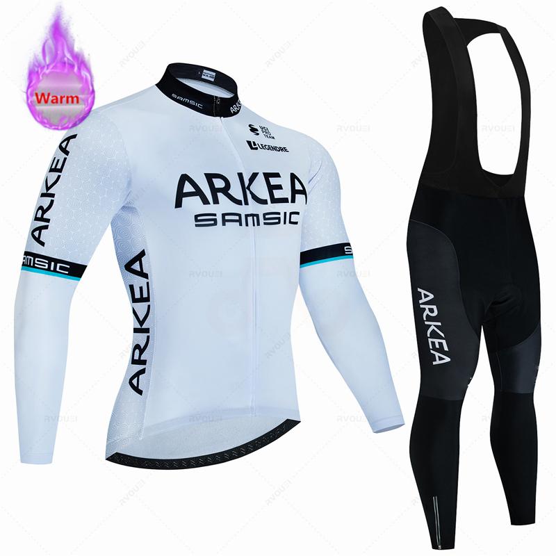 

Arkea-Thermal Fleece Cycling Jersey Set, Bicycle Clothing, Outdoor Bike Clothes, MTB Ropa Ciclismo, Bib Pants Set, Winter S