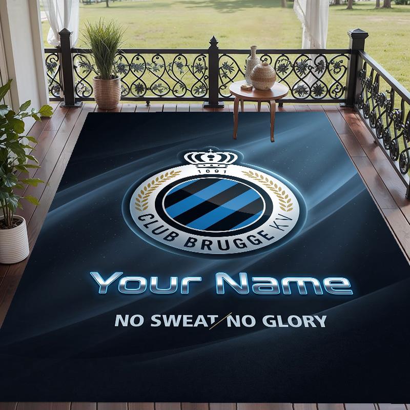 Custom Text Printed Rug Club Brugge FC Non Slip Floor Carpet For Home Room Decor