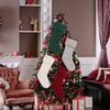Festive Plaid Wool Knitting Christmas Stocking - Large Gift Bag Ornament