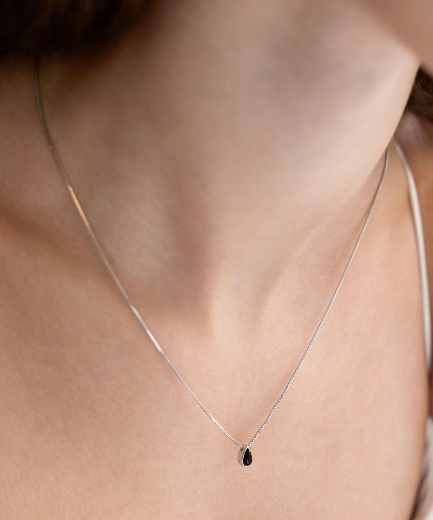 Tatiana (Silver 925) Mini Waterdrop Pendant Necklace Nz2516 Onyx