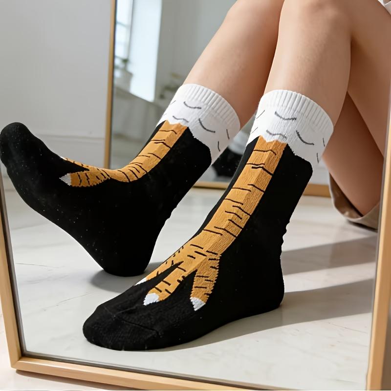 1 Pair Of Funny Chicken Paw Unisex Mid-Calf Socks, Interesting Socks For Role-Playing, Entertainment, Fitness, And As A Gift For Parties And Holidays Free size чёрный