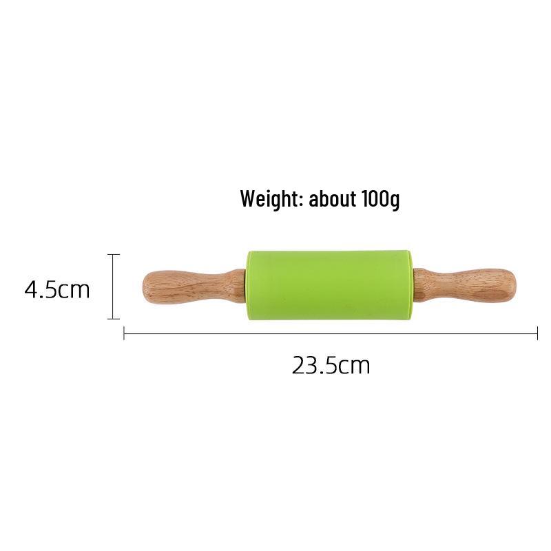 Silikon Nudelholz mit Massivholzgriff - Antihaft Küchenwerkzeug für Knödel und Backen