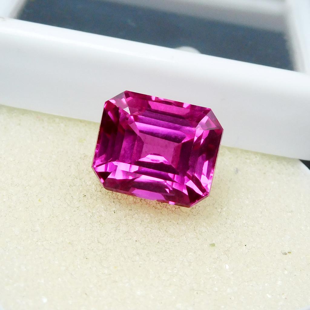 Pink Sapphire Emerald Cut 11.55 Ct Top Quality Loose Gemstone CERTIFIED Natural