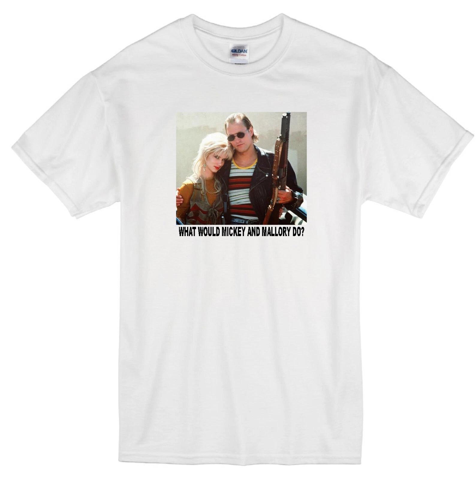 MICKEY AND MALLORY WWD? NATURAL BORN KILLERS MOVIE WOODY HARRELSON WHITE T-shirt XL