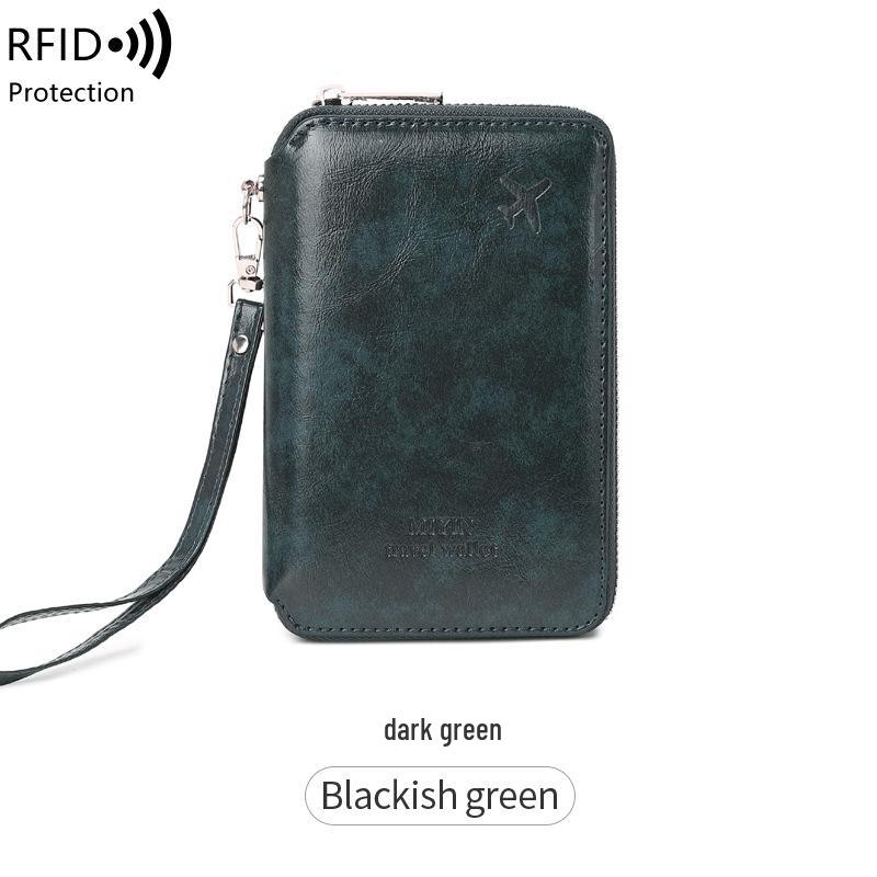 RFID Passport Holder: Anti-theft Travel Wallet with Zipper, Large Capacity for Tickets and Documents