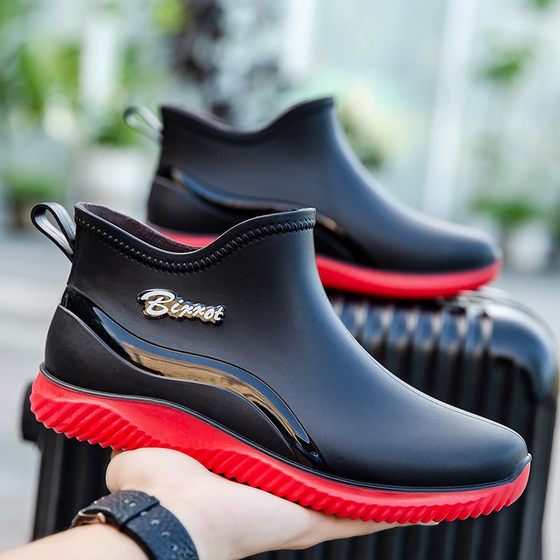 Yumu rain shoes women's fashion rubber shoes adult water shoes new waterproof overshoes Chelsea short rain boots