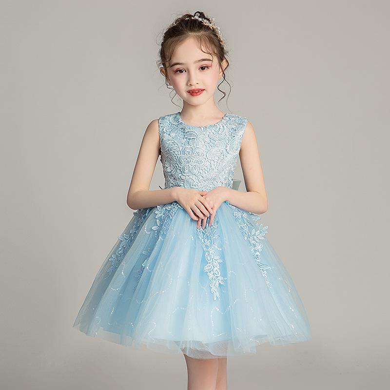 

Children s Princess Dress: Formal Fluffy Mesh Skirt for Girls - Summer Kindergarten Performance Outfit 140cm