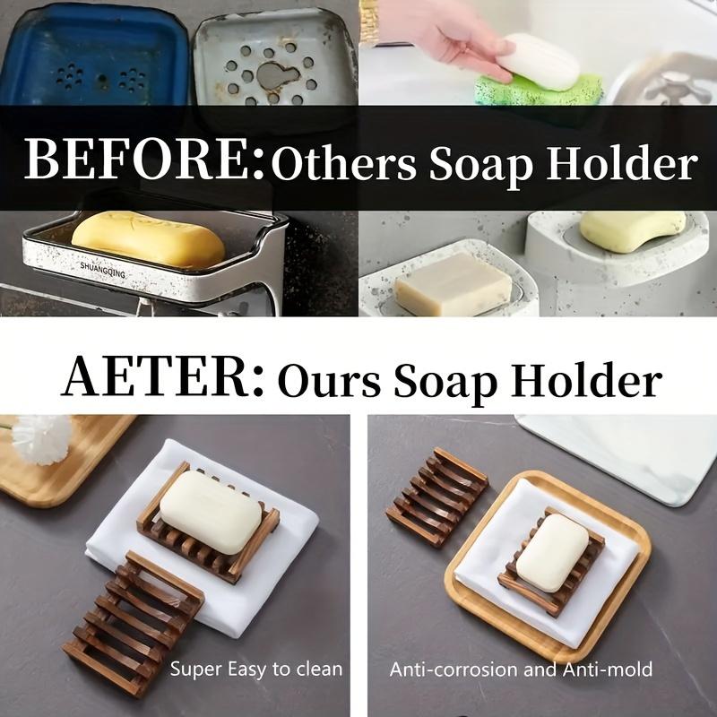 1pc Elegant soap box with self-draining function - Rectangular
