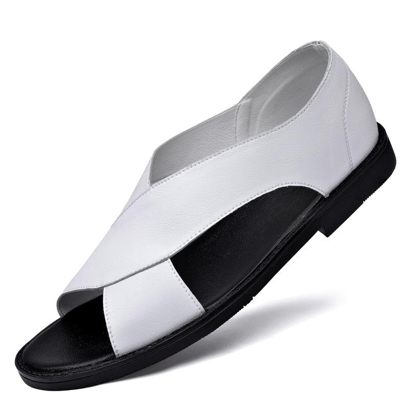 New Style Leather Sandals - Casual Men's Shoes with Soft Sole and Anti-slip Function - Beach Shoes