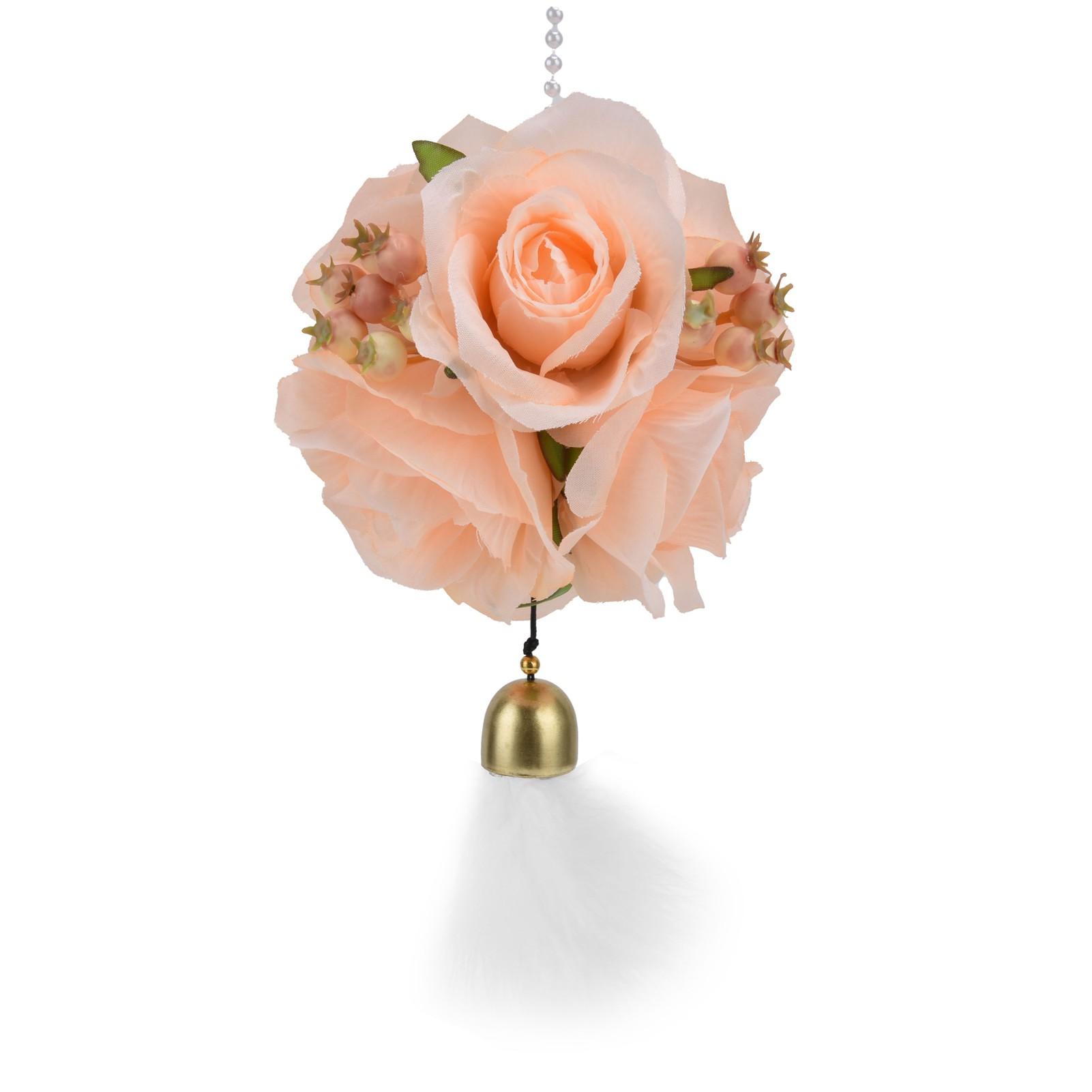 Simulation Rose Ball Artificial Flower Ball Innovative Photography Props with Jingle Bell Feather шампанского