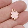 10pcs Gold Plated Green Lucky Enamel Clover Flower Charm for Jewelry Making Necklace Handmade Bracelet Accessories DIY