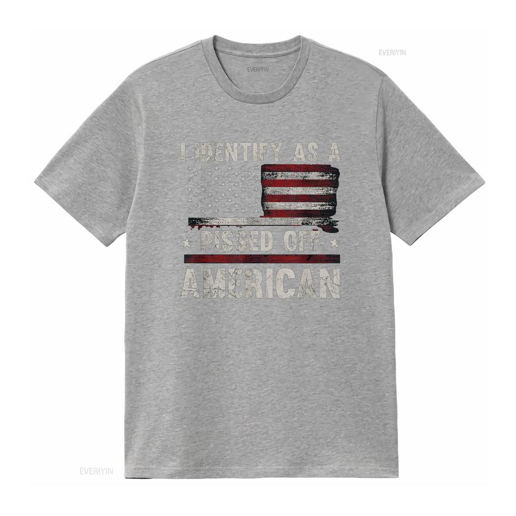I Identify As Pissed Off American Vintage Flag T Shirt vintage Washed Unisex Top For Everyday Wear Stylish designer clothes