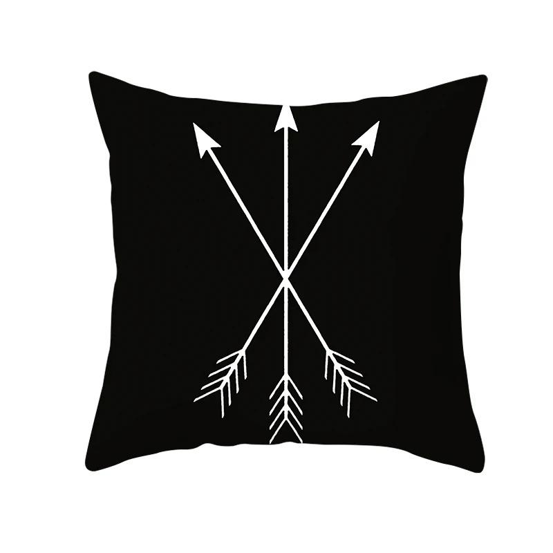 Black and White Geometric Decorative Pillowcases Living Room Office Home Pillowcases Car Ornaments