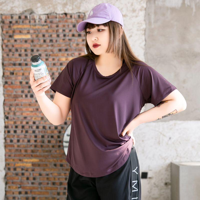 

Extra Large Size 100.00kg Loose Plus Size Ladies Running Workout Clothes Purple 2XL