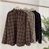 Spring Autumn Retro Long Sleeve Plaid Shirt Korean Fashion Versatile Autumn Plaid Shirt Loose Versatile Top
