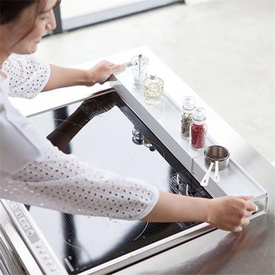 Spice Rack Over the Stove Expandable 17"-30" Length Iron Stove Top Shelf for Kitchen Storage Organization with Zero Installation