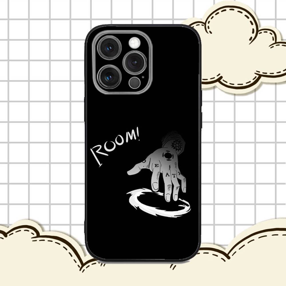 

T-Trafalgar D Law Anime Phone Case For iPhone 16e,16,15,14,13,12,11,Pro,X,XS,Max,XR,Plus,Mini Soft Black Cover iPhone15