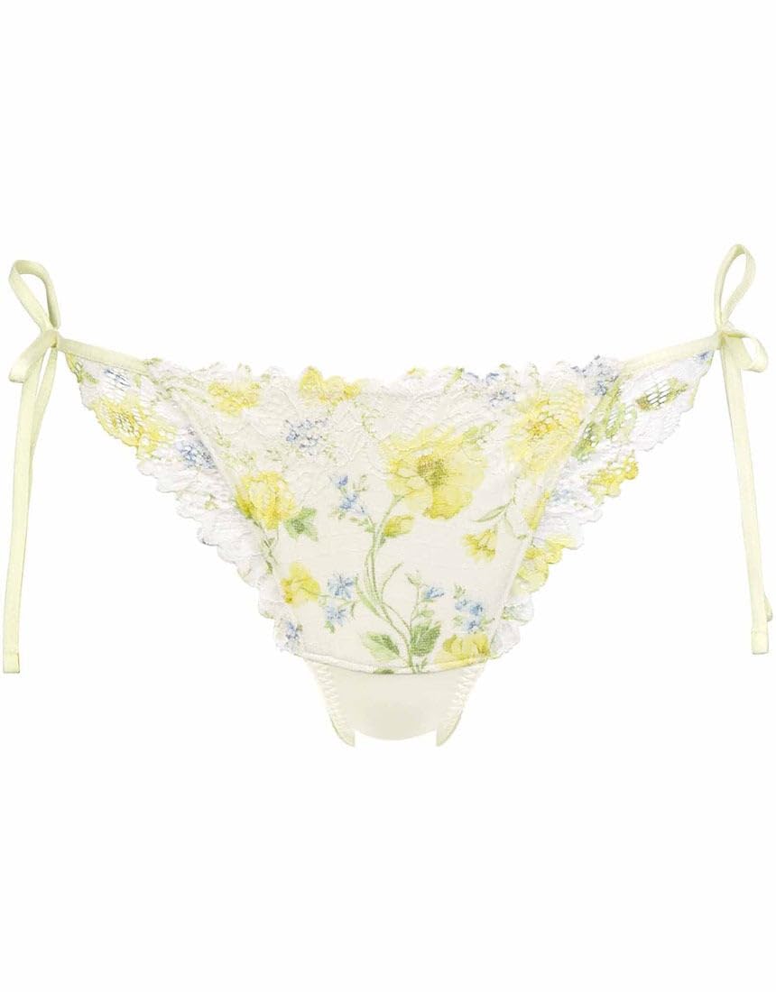 

Wacoal Panties Bra with Sleek Pair with Wide Back PRA433 YE M T-back (Ribbon Sides) BRB433, Cover, Thong,